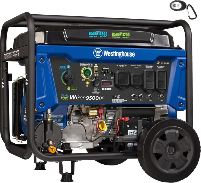 Westinghouse 12500 watt dual fuel home backup portable generator