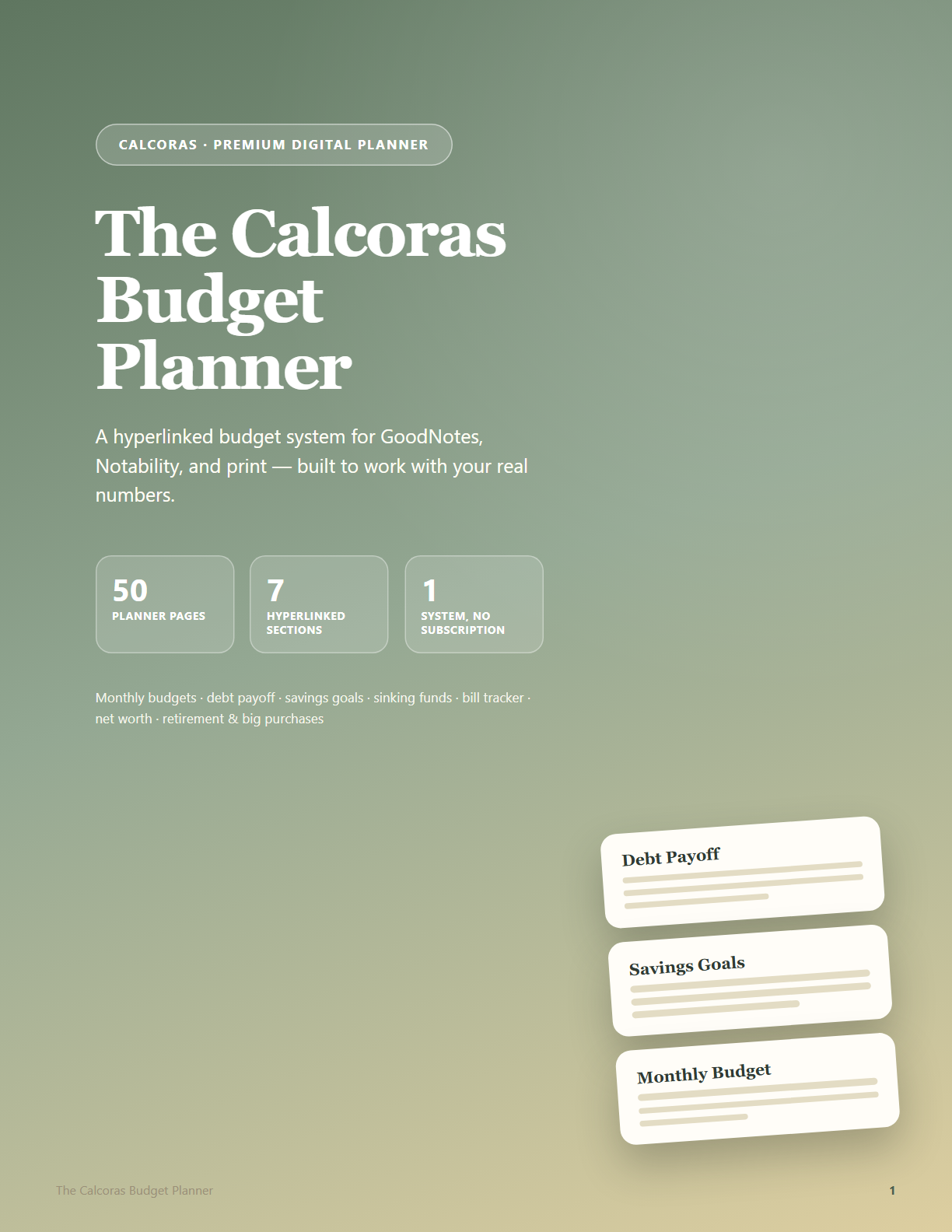 The Calcoras Budget Planner cover preview