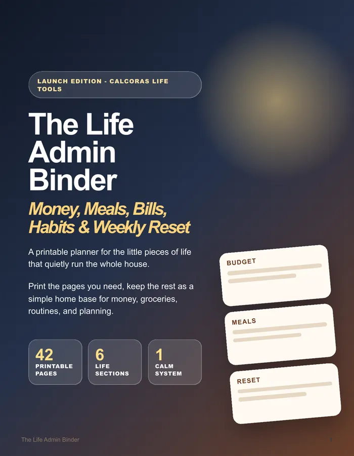 The Life Admin Binder printable planner preview